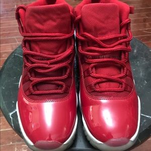 Jordans 11 Red and White